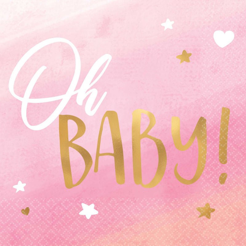 Oh Baby Pink Baby Shower 8 Guest Deluxe Tableware Party Pack Payday Deals