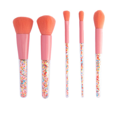 Oh Flossy Childrens Kids Sprinkle 5 Piece Makeup Brush Set with Carry Case