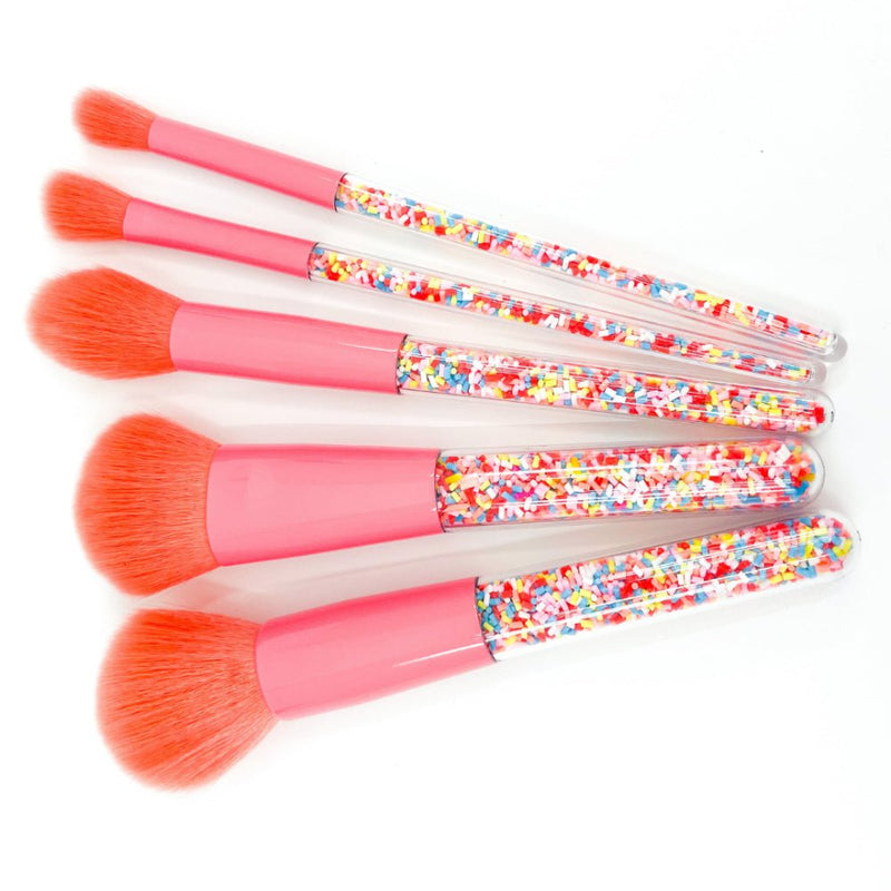 Oh Flossy Childrens Kids Sprinkle 5 Piece Makeup Brush Set with Carry Case Payday Deals