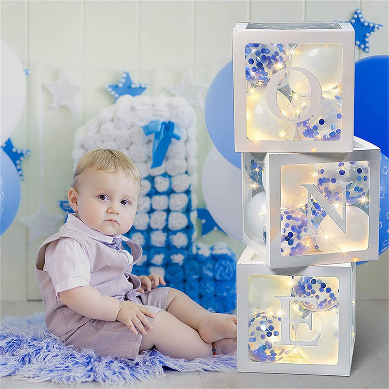 ONE Balloons Box Clear Gift Boxes Gift Birthday Baby Shower Party AU Payday Deals