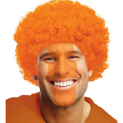 Orange Curly Wig Costume Accessory x1