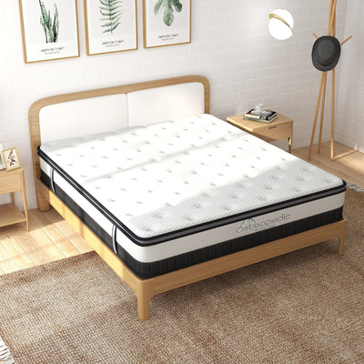 Osteopedic Euro Top Mattress Pocket Spring Medium Firm Hybrid Design Bed 30CM - King Single - White Payday Deals