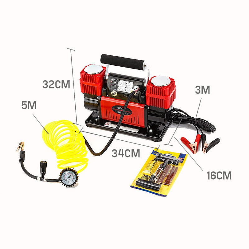 OUTBAC Car Air Compressor 12v 4x4 Tyre Deflator 4wd Inflator Portable 300L/min Payday Deals