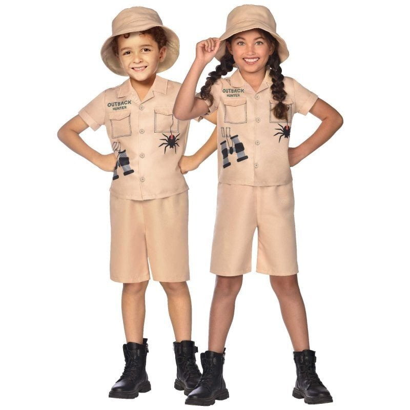 Outback Hunter Costume Hat Shorts & Shirt 8-10 Years Payday Deals