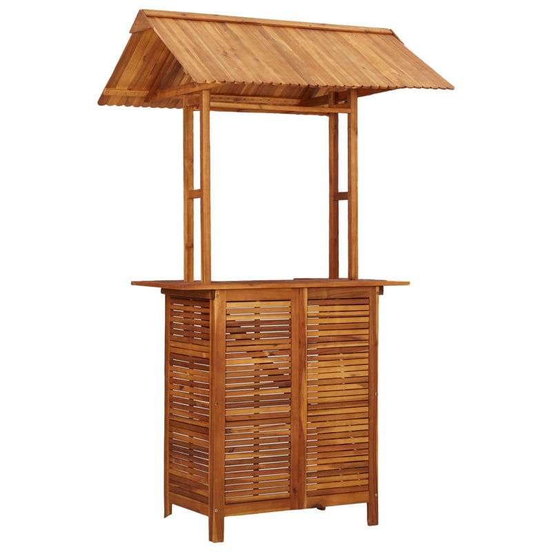 Outdoor Bar Table with Rooftop 122x106x217 cm Solid Acacia Wood Payday Deals