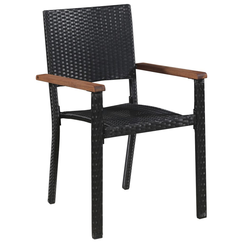 Outdoor Chairs 2 pcs Poly Rattan Black Payday Deals