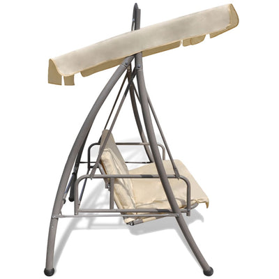 Outdoor Convertible Swing Bench with Canopy Sand White Payday Deals