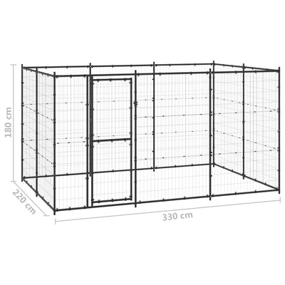 Outdoor Dog Kennel Steel 7.26 m² Payday Deals