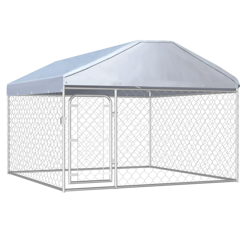 Outdoor Dog Kennel with Roof 200x200x135 cm Payday Deals