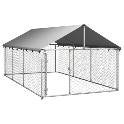 Outdoor Dog Kennel with Roof 400x200x150 cm Payday Deals