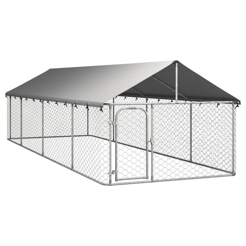 Outdoor Dog Kennel with Roof 600x200x150 cm Payday Deals