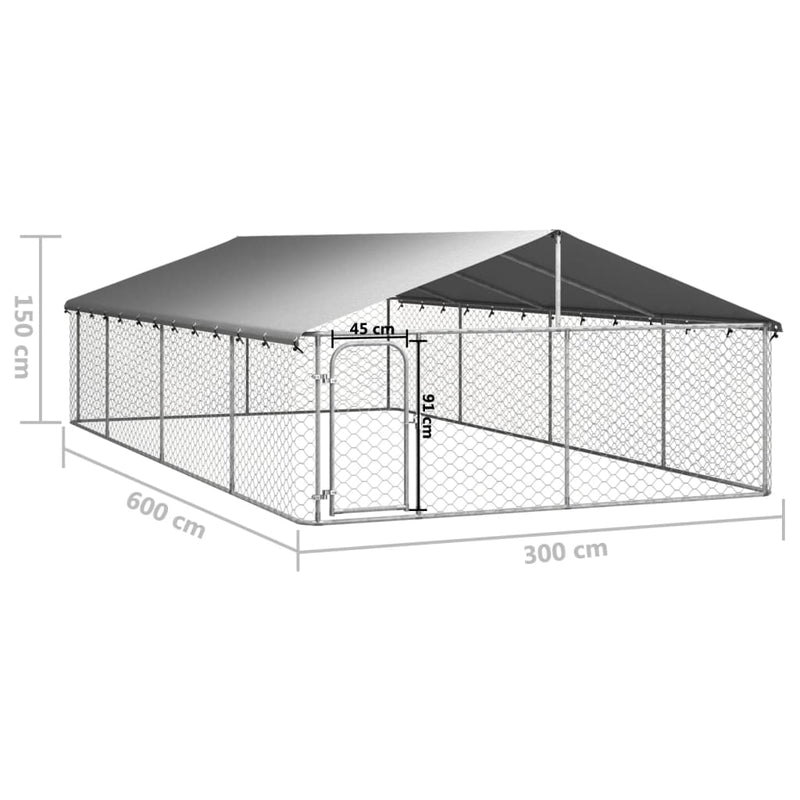 Outdoor Dog Kennel with Roof 600x300x150 cm Payday Deals