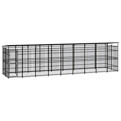 Outdoor Dog Kennel with Roof Steel 16.59 m² Payday Deals