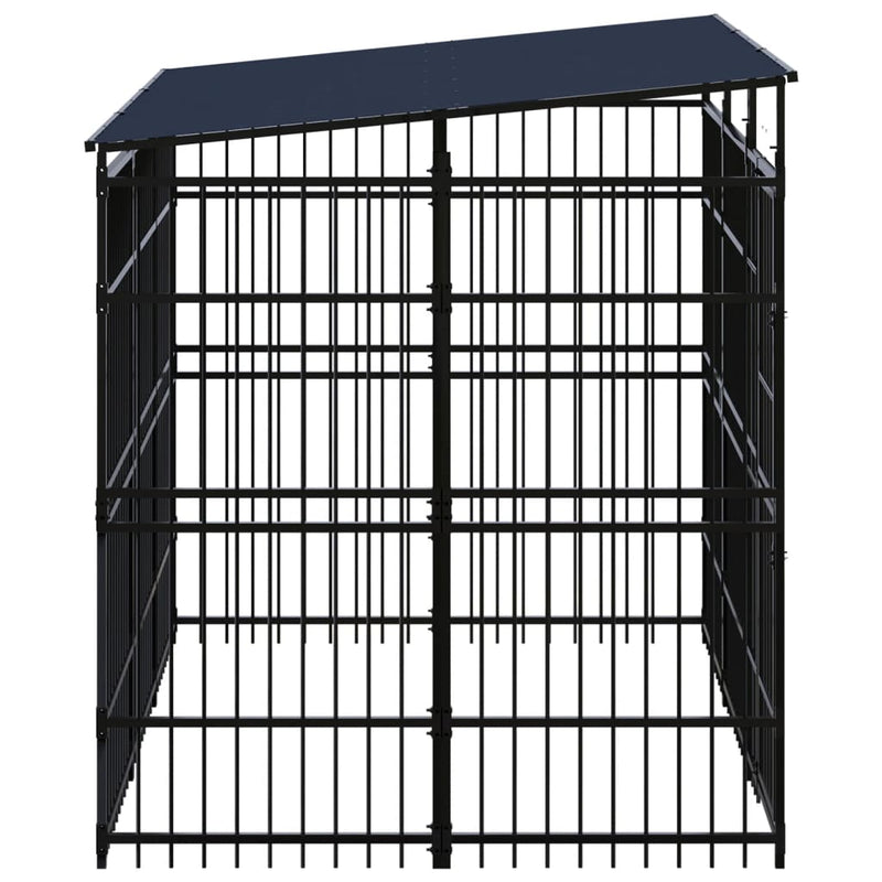 Outdoor Dog Kennel with Roof Steel 5.53 m² Payday Deals