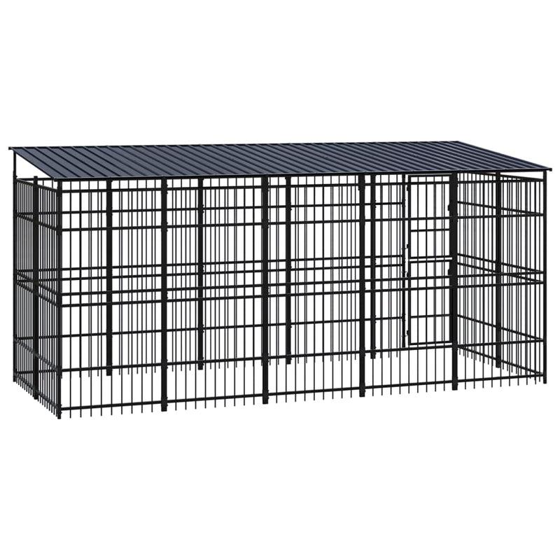 Outdoor Dog Kennel with Roof Steel 9.22 m² Payday Deals