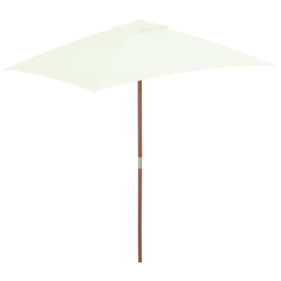 Outdoor Parasol with Wooden Pole 150x200 cm Sand Payday Deals