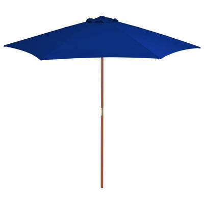 Outdoor Parasol with Wooden Pole Blue 270 cm Payday Deals