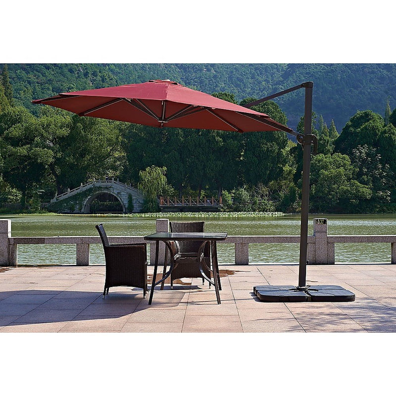 Outdoor Patio 4-Piece Cantilever Offset 3M Umbrella Base Stand Weight Water Sand Payday Deals