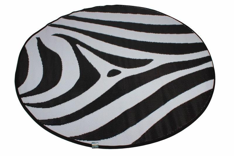 Outdoor Pp Mat Weatherproof Zebra Round Dia 200cm