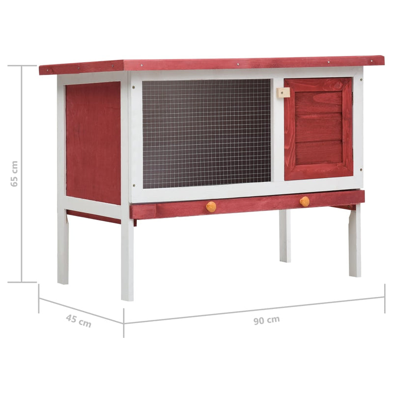 Outdoor Rabbit Hutch 1 Layer Red Wood Payday Deals