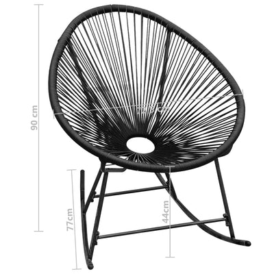 Outdoor Rocking Chair Black Poly Rattan Payday Deals