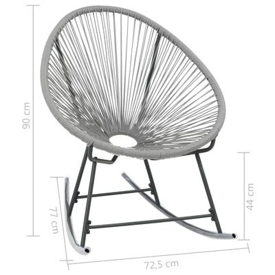 Outdoor Rocking Moon Chair Grey Poly Rattan Payday Deals