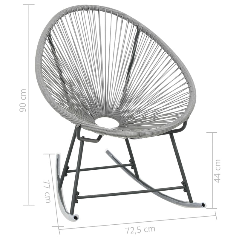 Outdoor Rocking Moon Chair Grey Poly Rattan Payday Deals