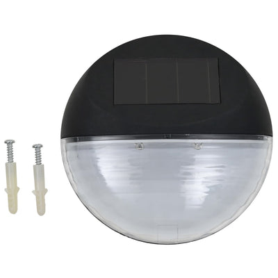 Outdoor Solar Wall Lamps LED 24 pcs Round Black Payday Deals