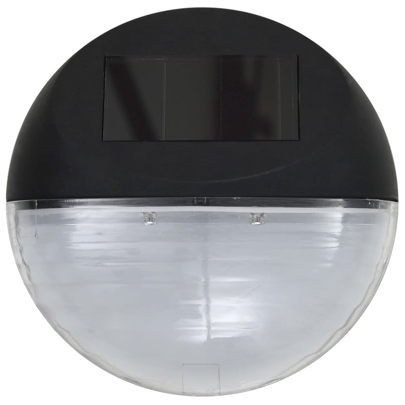 Outdoor Solar Wall Lamps LED 24 pcs Round Black Payday Deals