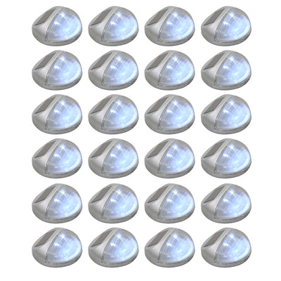 Outdoor Solar Wall Lamps LED 24 pcs Round Silver Payday Deals