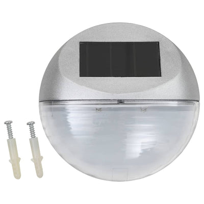 Outdoor Solar Wall Lamps LED 24 pcs Round Silver Payday Deals