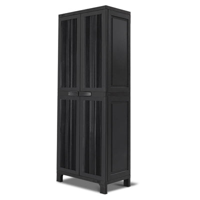 Gardeon Outdoor Storage Cabinet Lockable Tall Garden Sheds Garage Adjustable Black 173CM Payday Deals