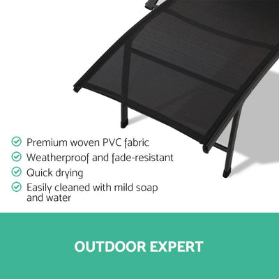Outdoor Sun Lounge Beach Chair Folding Recliner Garden Patio Furniture Black