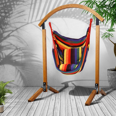 Gardeon Outdoor Furniture Lounge Swing Hammock Chair Cushion Timber Wooden Patio
