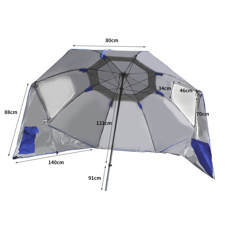 Outdoor Umbrella Beach Umbrellas Sun Shade Weather Patio Garden Shelter 2M Blue Payday Deals