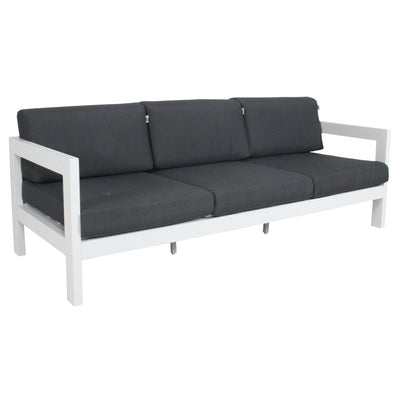 Outie 2pc Set 2+3 Seater Outdoor Sofa Lounge Aluminium Frame White Payday Deals