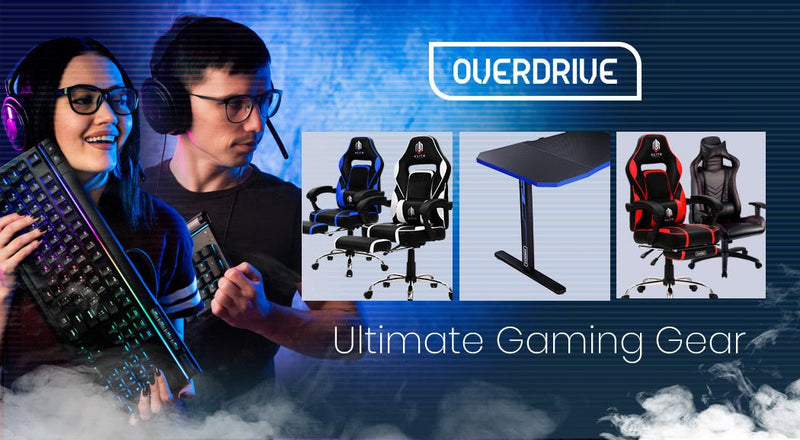 OVERDRIVE Gaming Desk 139cm PC Table Computer Setup Carbon Fiber Style Black Payday Deals