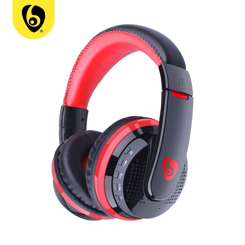 OVLENG MX666 Wireless Bluetooth Music Headphones with Mic Noise Canceling - Red Payday Deals