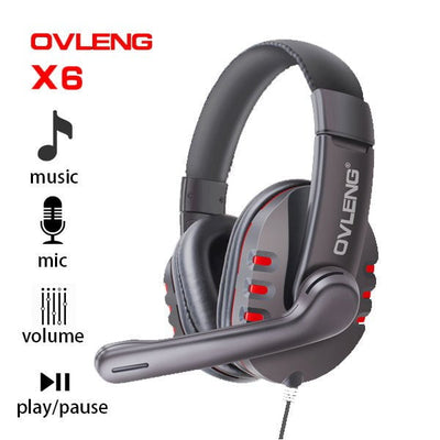 Ovleng X6 Wired Stereo Headphone with Microphone for Computer Games Payday Deals
