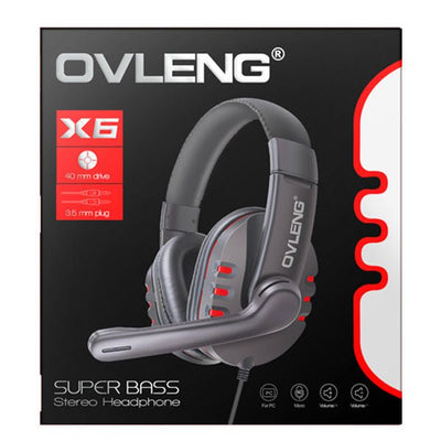 Ovleng X6 Wired Stereo Headphone with Microphone for Computer Games Payday Deals