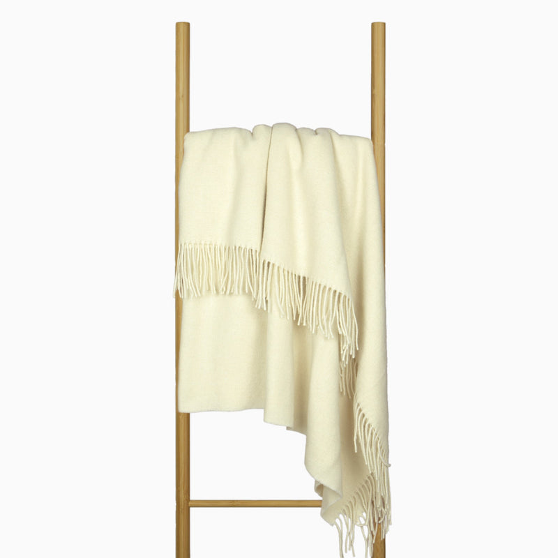 Oxford Throw - Merino Wool Blend - Ivory Payday Deals