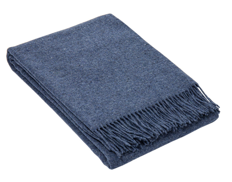 Oxford Throw - Merino Wool Blend - Navy Payday Deals