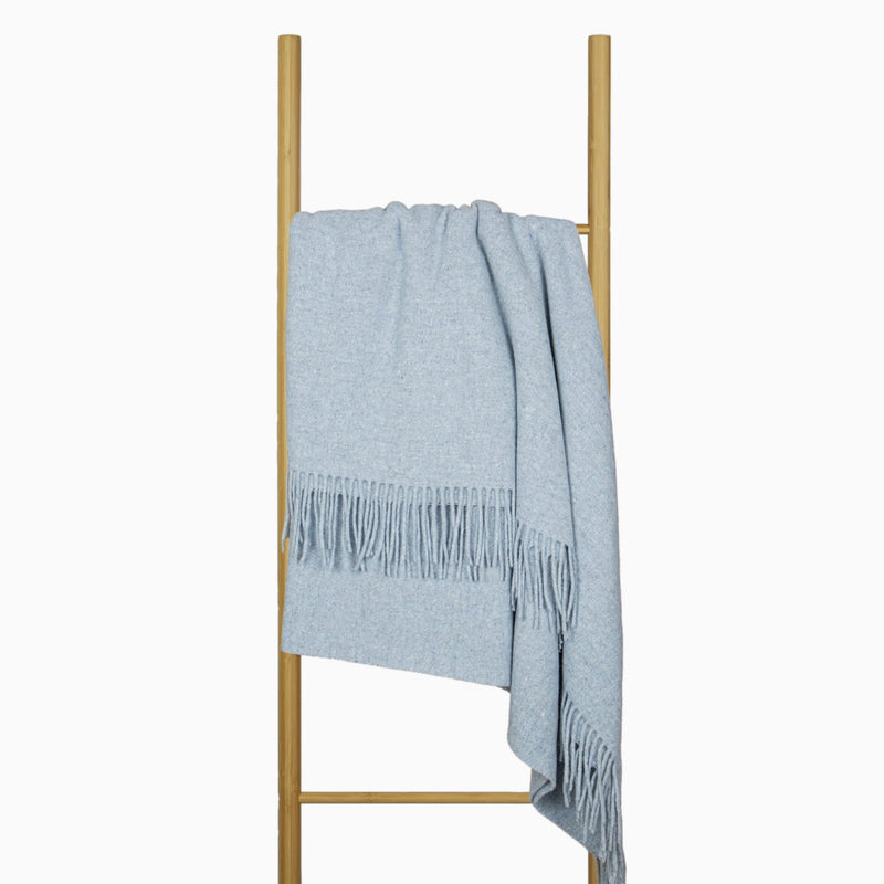 Oxford Throw - Merino Wool Blend - Sky Blue Payday Deals