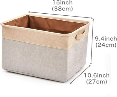 Pack of 3 Collapsible Large Cube Fabric Storage Bins Baskets for Laundry - Beige Payday Deals