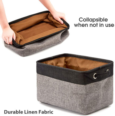 Pack of 3 Collapsible Large Cube Fabric Storage Bins Baskets for Laundry - Black and Gray Payday Deals