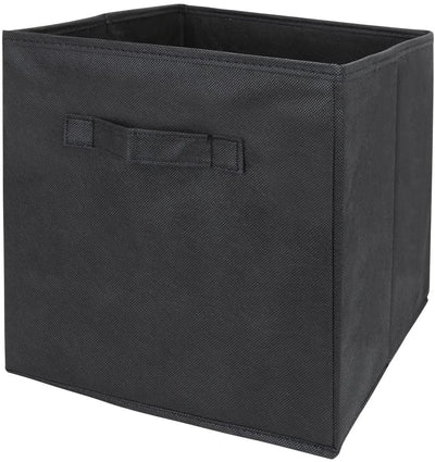 Pack of 6 Foldable Fabric Basket Bin Storage Cube for Nursery, Office and Home Décor (Black) Payday Deals
