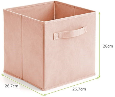 Pack of 6 Foldable Fabric Basket Bin Storage Cube for Nursery, Office and Home Décor (Pink) Payday Deals