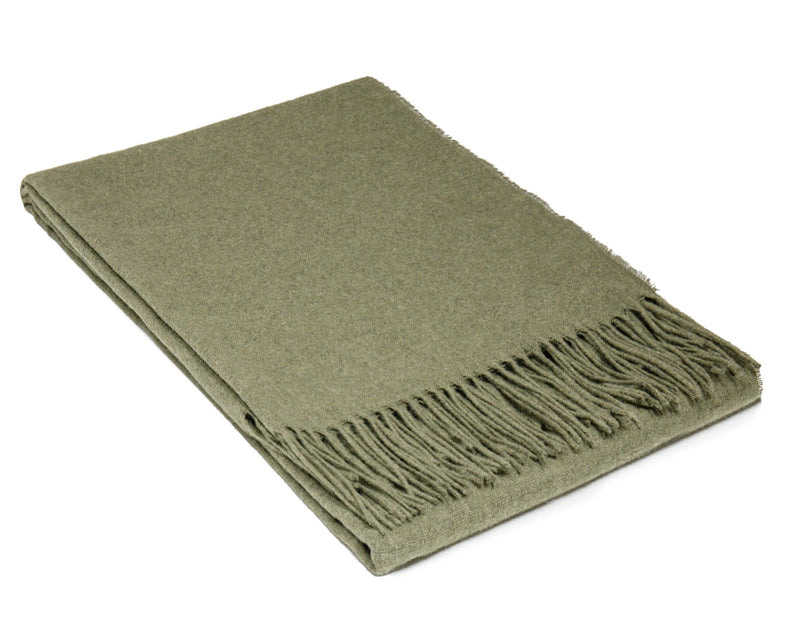 Paddington Throw - Fine Wool Blend - Olive Payday Deals