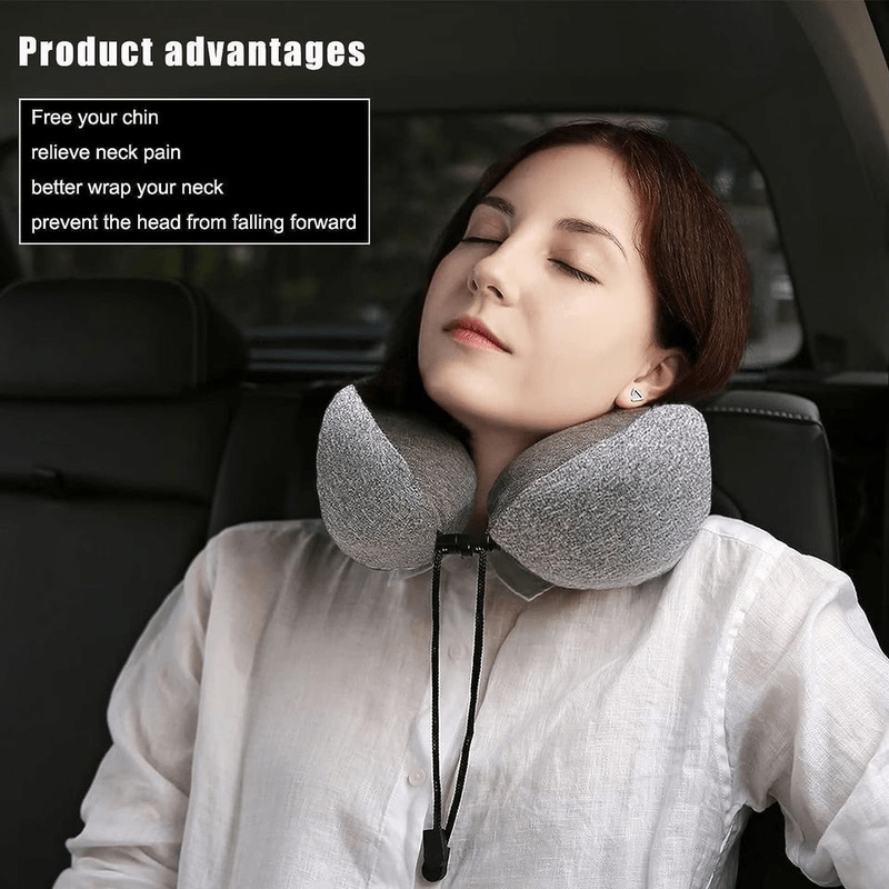 Pain Relief Memory Foam Neck Pillow for Travel in Car U Shape Travel Pillow Airplane with Eye Mask Set Payday Deals