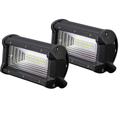 PAIR 5INCH 72W CREE LED LIGHT BAR FLOOD BEAM OFFROAD WORK DRIVING 4WD